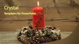  Presentation with candle christmas - PPT theme enhanced with elegant centerpiece for the christmas background and a tawny brown colored foreground