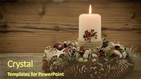  Presentation with candle christmas - Colorful presentation design enhanced with elegant centerpiece for the christmas backdrop and a tawny brown colored foreground