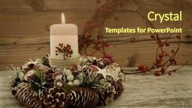  Presentation with candle christmas - Beautiful PPT layouts featuring elegant centerpiece for the christmas backdrop and a tawny brown colored foreground