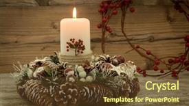  Presentation with candle christmas - Colorful PPT theme enhanced with elegant centerpiece for the christmas backdrop and a tawny brown colored foreground
