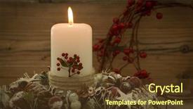  Presentation with candle christmas - Slide set consisting of elegant centerpiece for the christmas background and a tawny brown colored foreground