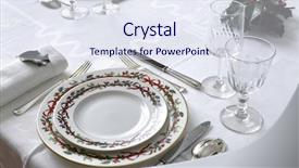  Presentation with formal - Slide set enhanced with elegant christmas table background and a sky blue colored foreground