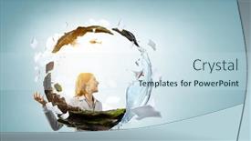  Presentation with eco - PPT layouts with elegant-confident-businesswoman-as-symbol background and a sky blue colored foreground