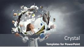  Presentation with eco - Presentation enhanced with elegant-confident-businesswoman-as-symbol background and a gray colored foreground