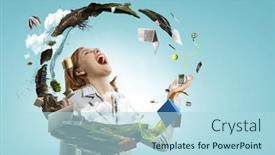  Presentation with eco - Presentation design having elegant-confident-businesswoman-as-symbol background and a light blue colored foreground