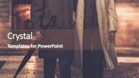  Presentation with coats - Amazing slide deck having elegant couple in coats against building facade in evening backdrop and a coral colored foreground