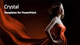  Presentation with red - Presentation theme enhanced with elegant dance - beautiful young woman in red background and a  colored foreground