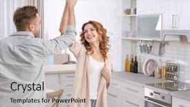  Presentation with dancing - Audience pleasing theme consisting of elegant dance - cute young couple dancing backdrop and a soft green colored foreground