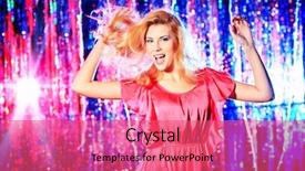  Presentation with party lights - PPT theme with elegant dance - modern girl dancing background and a  colored foreground