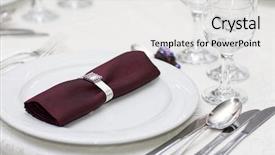  Presentation with elegant table setting - PPT theme enhanced with whitish - elegant decoration of table background and a white colored foreground