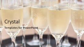  Presentation with dining - Presentation theme enhanced with elegant dining - champagne glasses background and a lemonade colored foreground