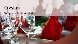  Presentation with dining restaurant - Beautiful slides featuring elegant dining - empty glasses on table backdrop and a lemonade colored foreground