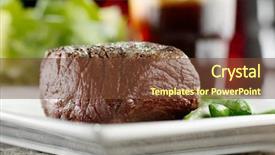 Presentation with rehearsal dinner - Cool new slides with elegant dining - festive sirloin steak dinner backdrop and a tawny brown colored foreground