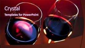  Presentation with dining - Beautiful presentation featuring elegant dining - two wineglasses with red wine backdrop and a wine colored foreground
