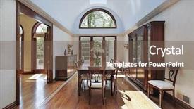  Presentation with dining - Slide deck having elegant dining room with arch background and a  colored foreground