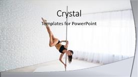  Presentation with dancing - Cool new presentation theme with elegant discipline - beautiful young gymnast dancing poledance backdrop and a  colored foreground