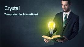  Presentation with book store retail - Amazing presentation design having elegant discipline - businessman holding book with bulb backdrop and a  colored foreground