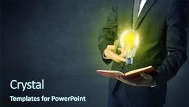  Presentation with bulb - Amazing presentation design having elegant discipline - businessman holding book with bulb backdrop and a  colored foreground