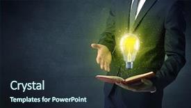  Presentation with bulb - Amazing slides having elegant discipline - businessman holding book with bulb backdrop and a  colored foreground