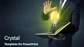  Presentation with poisonus mushroom book - Slides featuring elegant discipline - businessman holding book with bulb background and a  colored foreground