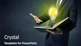 Presentation with bulb - Audience pleasing slides consisting of elegant discipline - businessman holding book with bulb backdrop and a  colored foreground