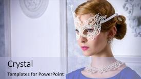  Presentation with beautiful flower elegant - Slide deck featuring elegant evening dress and carnival background and a  colored foreground