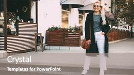  Presentation with plus size fashion model - PPT theme consisting of elegant everyday look plus size background and a gray colored foreground