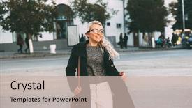  Presentation with plus size fashion model - Slides with elegant everyday look plus size background and a soft green colored foreground