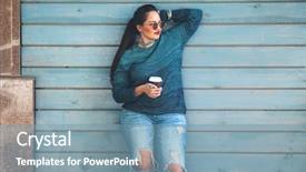  Presentation with plus size fashion model - Audience pleasing theme consisting of elegant everyday look plus size backdrop and a seafoam green colored foreground