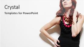  Presentation with real woman hair texture human - Beautiful theme featuring elegant fashion - young attractive woman with long backdrop and a  colored foreground