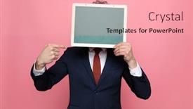  Presentation with fashion - Audience pleasing presentation design consisting of elegant-fashion-model-in-suit backdrop and a lemonade colored foreground