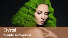  Presentation with elegant - Presentation theme with elegant fashionable woman with green background and a coral colored foreground