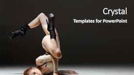  Presentation with female security officer - Colorful presentation design enhanced with elegant female dancing striptease dance backdrop and a  colored foreground