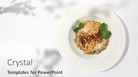  Presentation with food white - Presentation theme featuring elegant-food-braised-beef-cheeks background and a white colored foreground