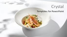  Presentation with avocado - Slide set featuring elegant-food-salad-with-shrimp background and a white colored foreground