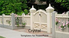  Presentation with rose wood - Colorful presentation theme enhanced with elegant gate and fence backdrop and a mint green colored foreground