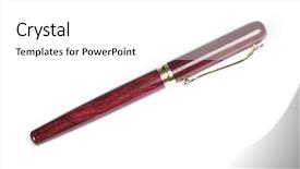  Presentation with fountain pen - PPT layouts consisting of elegant gold plated business fountain background and a white colored foreground