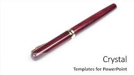  Presentation with fountain pen - Beautiful slides featuring elegant gold plated business fountain backdrop and a white colored foreground