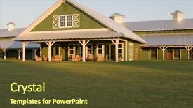  Presentation with green office - Presentation design having elegant green farm barn office background and a tawny brown colored foreground