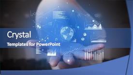  Presentation with global economy - PPT theme enhanced with elegant hand global charts international background and a teal colored foreground