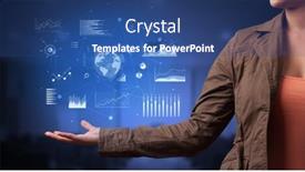  Presentation with international business - PPT theme having elegant hand global charts international business concept background and a ocean colored foreground