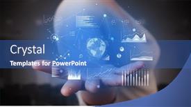  Presentation with international business - Amazing PPT theme having elegant hand global charts international business concept backdrop and a teal colored foreground