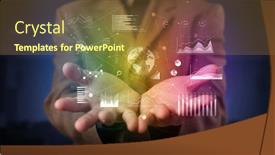  Presentation with international business - Audience pleasing presentation design consisting of elegant hand global charts international business concept backdrop and a tawny brown colored foreground