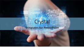  Presentation with battery - Presentation having elegant hand holding battery background and a light blue colored foreground