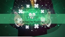  Presentation with ecg - Slide set consisting of elegant-hand-holding-ecg-icon background and a seafoam green colored foreground