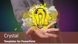  Presentation with lighting - Amazing presentation having elegant hand holding lighting bulb in his hand new idea concept backdrop and a red colored foreground