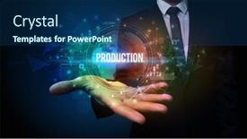  Presentation with related - Slide set enhanced with elegant-hand-holding-technology-related background and a ocean colored foreground