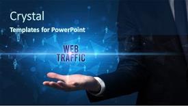  Presentation with web - Audience pleasing slides consisting of elegant-hand-holding-web-traffic backdrop and a ocean colored foreground