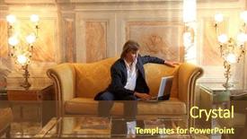  Presentation with luxury hotel - Cool new presentation theme with elegant hotels - portrait of a businessman sitting backdrop and a tawny brown colored foreground
