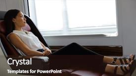  Presentation with urban train - Amazing presentation having elegant lady relaxing in comfortable backdrop and a wine colored foreground